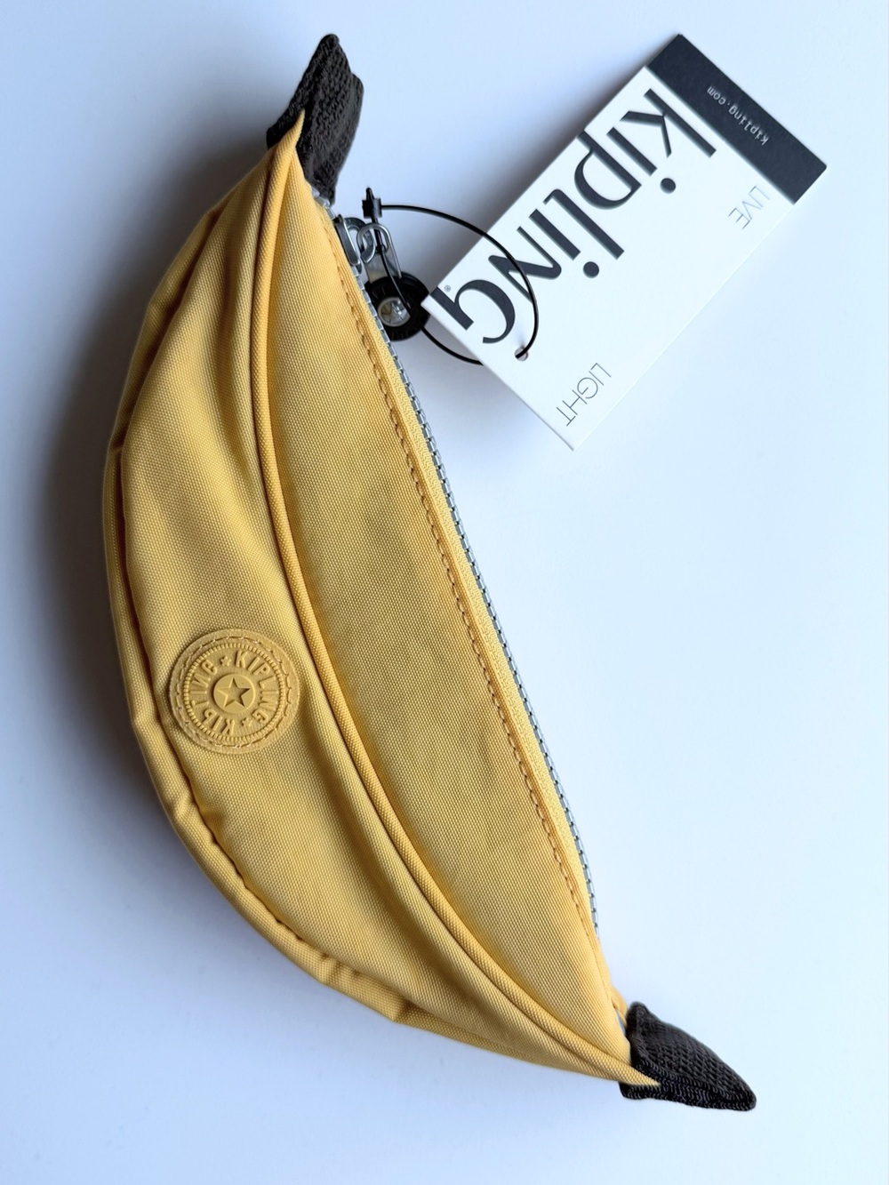Kipling Banana Zip Pouch Pencil Case - Fruit - Yellow - NWT